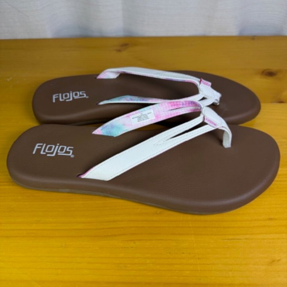 Flojos Margo Tye-Dye Flip Flops Memory Foam, Women's size 10 - Picture 2 of 4